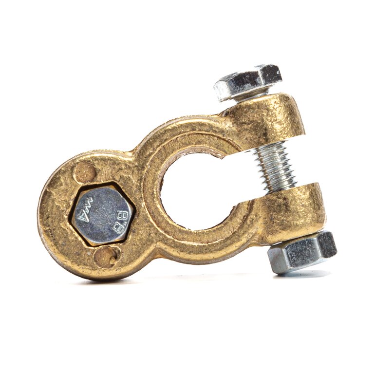 Клемма АКБ (+,-) КЛ-Л-280-БГ латун. болт глухой под гайку D8-D8(280г) "АвтоЭлектрика"