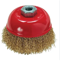 Щетка для УШМ 100мм, М14. "чашка" латун. витая проволока Matrix 74605