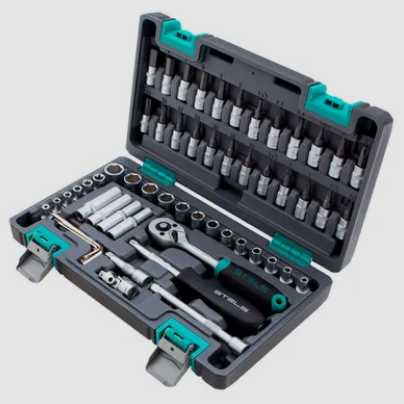 Набор инструментов 1/4", CrV, 57 предм. Stels 14101