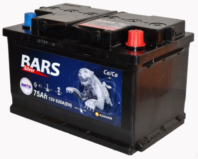 Аккумулятор 6СТ-75АПЗ "Bars Silver" (Евро)