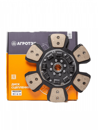 Диск сцепления МТЗ 80-1601130-А (аналог LUK 332001410) d=340 6 лепестков,металлокерам."Агротэк"