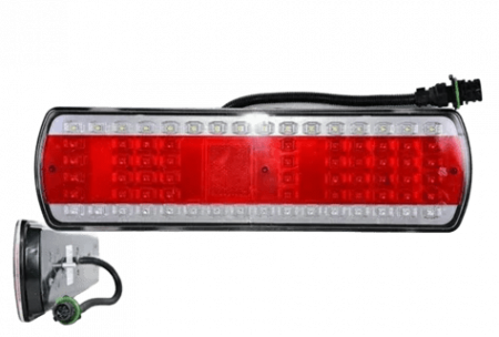 Фонарь зад.КамАЗ ЕВРО светодиод.с жгутом лев.24в "Руденск" 112.08.69-03