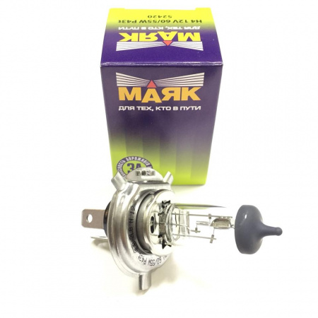 Автолампа Н4 12-60/55-1 Р43t с усиками 52420 "Маяк"