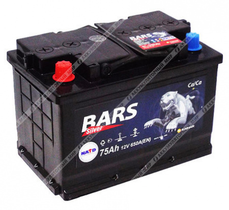 Аккумулятор 6СТ-75АПЗ "Bars Silver" СНГ