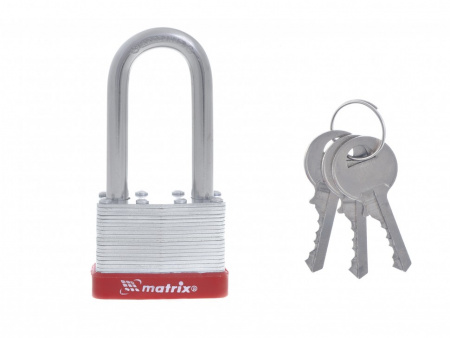 Замок навесной 50 мм, удлиненная дужка "MATRIX"  91809