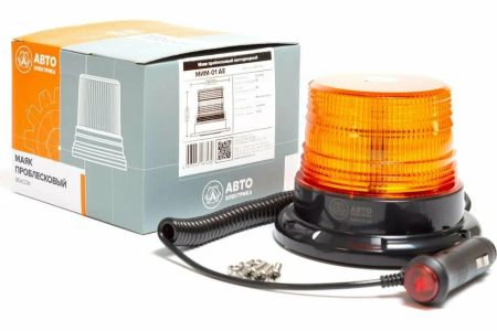 Маяк желтый пробл.МИМ-01, светодиод.12/ 24в на магнит/болты в прикур.h-125мм.d-98мм "АвтоЭлектрика"