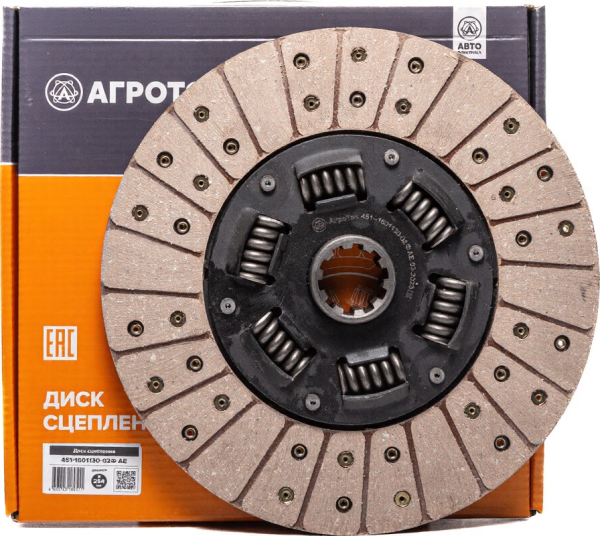 Диск сцепления УАЗ 451-1601130-02Ф усилен. дв. УМЗ-4178,4218мм d=254мм под рычаж.корзину "Агротэк"